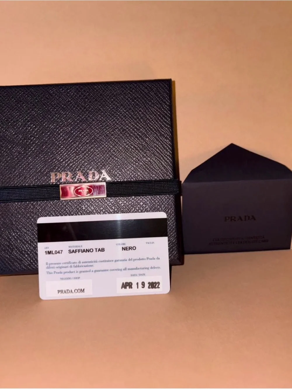 Prada small saffiano and smooth leather wallet